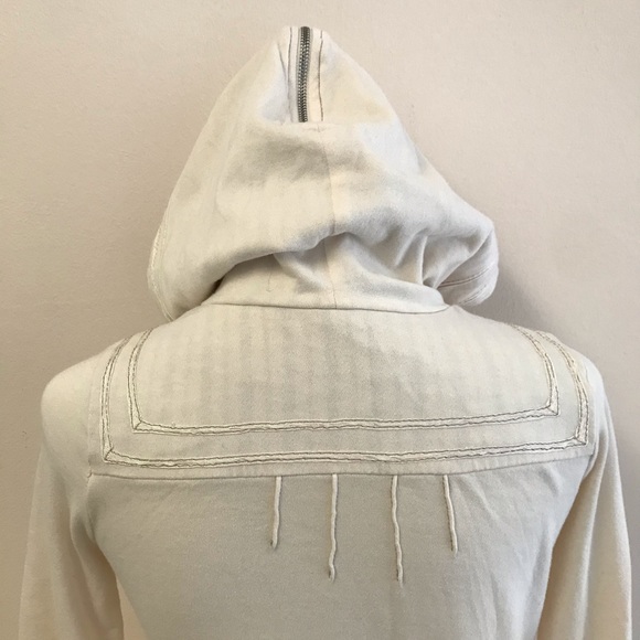 MARC JACOBS STRIPED CREAM ZIPPER HOODIE SWEATSHIRT - Picture 6 of 8